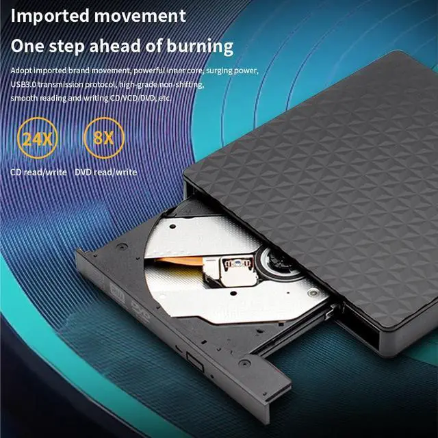 Alt view image 2 of 7 - USB 3.0&Type C External CD DVD Drive, CD/DVD +/-RW Optical Drive, Slim Portable DVD CD ROM Rewriter CD DVD Burner High Speed Data Transfer for Laptop Desktop PC Windows 11/10/7 MacOS Linux OS