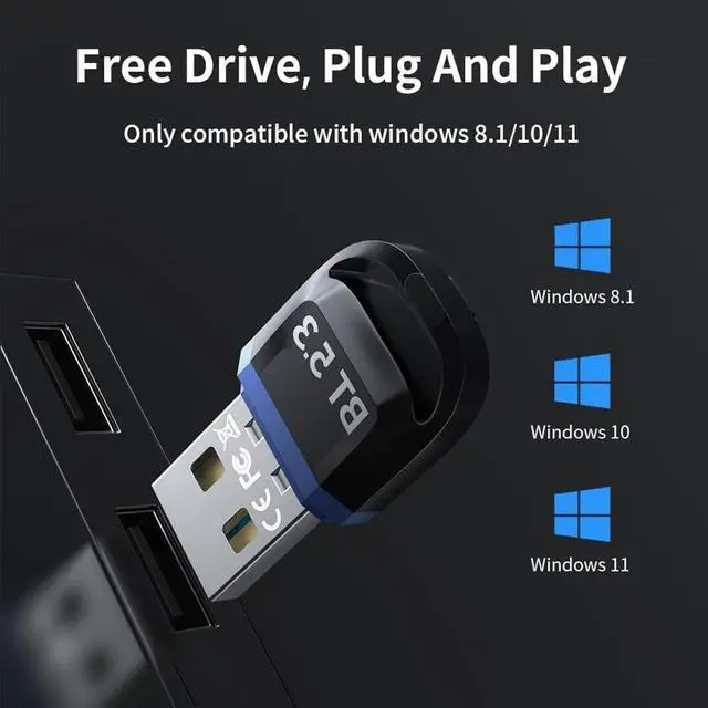 Alt view image 2 of 7 - USB Bluetooth 5.3 Adapter, USB Bluetooth Receiver Supports Laptop PC Desktop Bluetooth Headset Receiving Transmitter