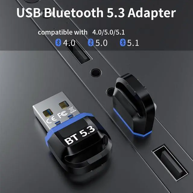 Alt view image 4 of 7 - USB Bluetooth 5.3 Adapter, USB Bluetooth Receiver Supports Laptop PC Desktop Bluetooth Headset Receiving Transmitter
