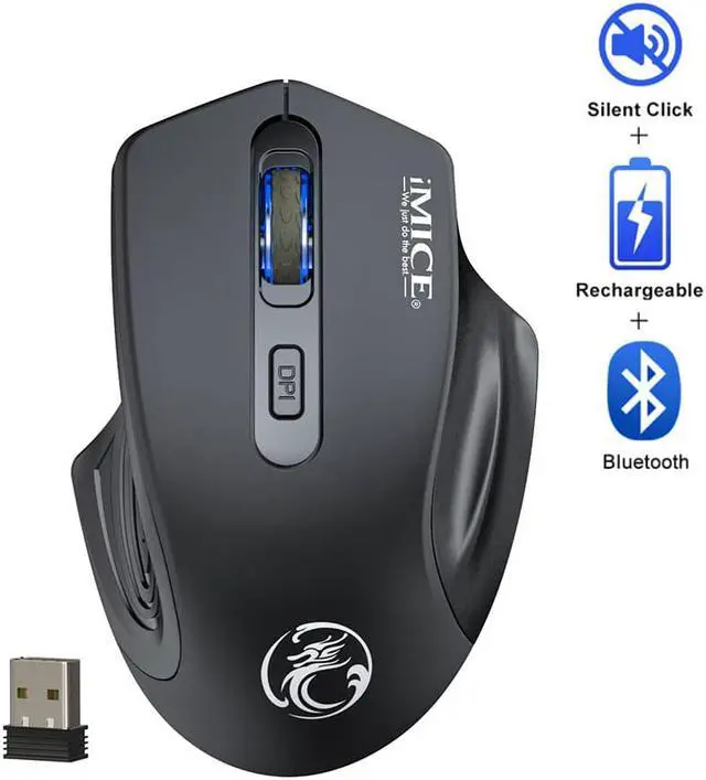 Main image of [2.4G & Bluetooth Dual Mode] Rechargeable Wireless Mouse, Bluetooth Silent Mouse, Ergonomic Mouse 2.4G Wireless for Laptop Gaming Mice Ergonomic Silent Usb Gamer Mause Computer PC