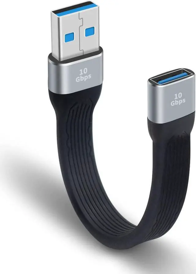 Main image of Short USB 3.0 Extension Cable, 5inch Flat FPC USB 3.0 Extension Cable, USB 3.0 USB A Male to USB A Female, 10Gbps USB 3.1 Extender Cable for VR, Playstation, Keyboard, Printer, Scanner, USB Hub
