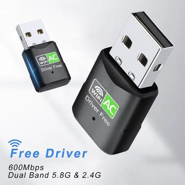 Alt view image 6 of 7 - USB WiFi Adapter, 5G/2.4G Driver Free Dual Band Wireless USB WiFi Adapter for PC, 600Mbps High Speed WiFi Adapter for Desktop PC, USB WiFi Dongle Support Windows 7/8/10/11