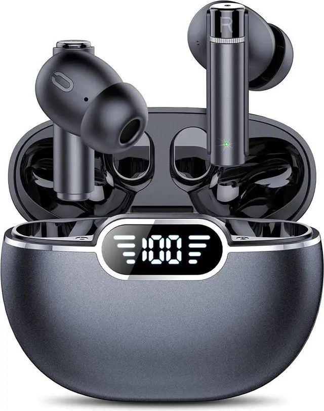 Main image of Ture Wireless Earbuds, Bluetooth 5.3 Headphones, 35Hrs Playtime HD Stereo Audio LED Display, Mini Bluetooth Earbuds and Dual Mic with Deep Bass, Type-C, for Running Sport Gym Workout (Black)