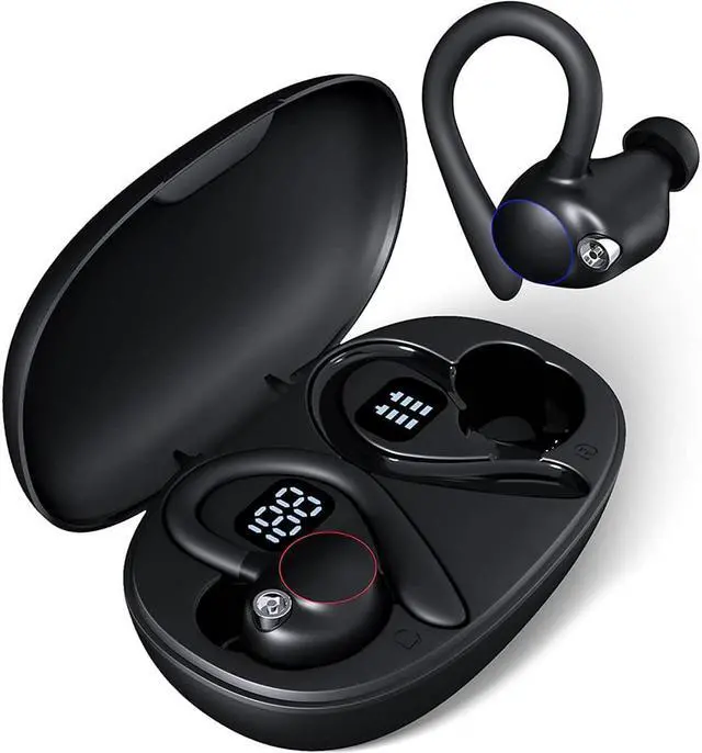Main image of Ture Wireless Earbuds, Bluetooth Headphones 60hrs Playback IPX7 Waterproof Earphones Over-Ear Stereo Bass Headset with Earhooks Microphone LED Battery Display for Sports/Workout/Gym/Running