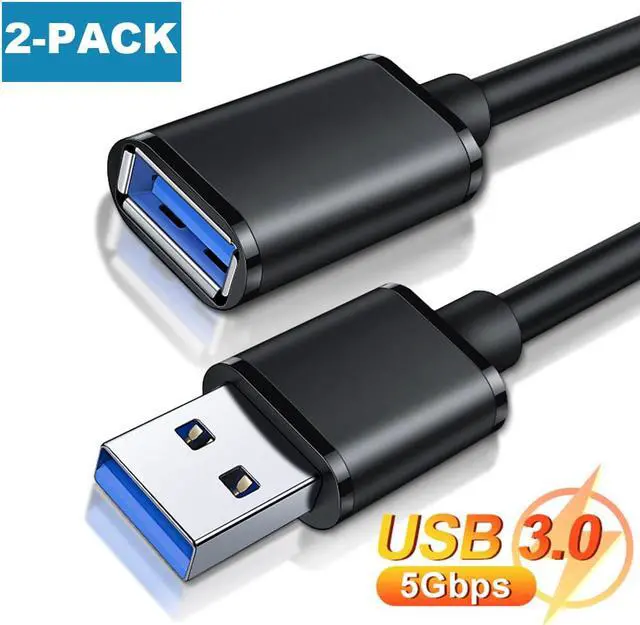 Main image of [2 PACK] USB 3.0 Extension Cable 3.3ft/1M, USB A Male to Female Extender Cord, 5Gbps High Data Transfer Compatible for Webcam, Gamepad, USB Keyboard, Flash Drive, Hard Drive, Printer and More