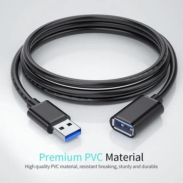 Alt view image 7 of 7 - [2 PACK] USB 3.0 Extension Cable 3.3ft/1M, USB A Male to Female Extender Cord, 5Gbps High Data Transfer Compatible for Webcam, Gamepad, USB Keyboard, Flash Drive, Hard Drive, Printer and More