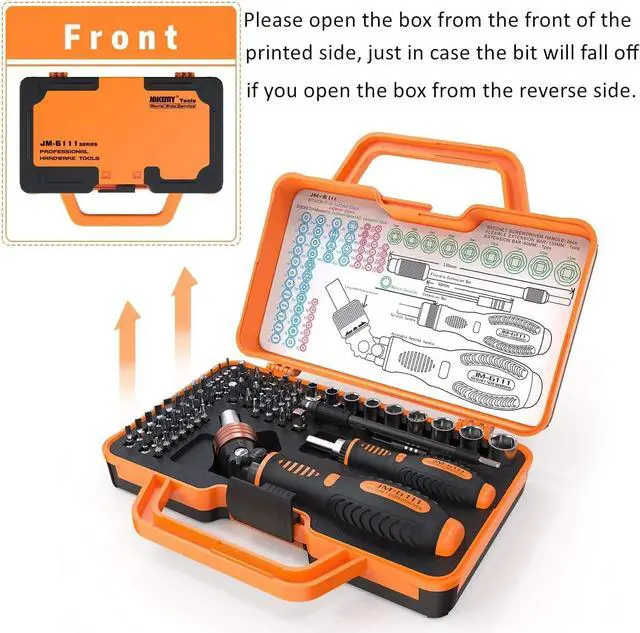 Alt view image 6 of 7 - 69 in 1 Household Ratchet Screwdriver Set, Precision Screwdriver Repair Tool Kit with 65 Magnetic Screw Driver Bits for Furniture Disassembling, Bike, Car, Computer Assembly, Electronic Devices