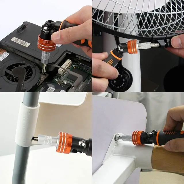 Alt view image 5 of 7 - 69 in 1 Household Ratchet Screwdriver Set, Precision Screwdriver Repair Tool Kit with 65 Magnetic Screw Driver Bits for Furniture Disassembling, Bike, Car, Computer Assembly, Electronic Devices