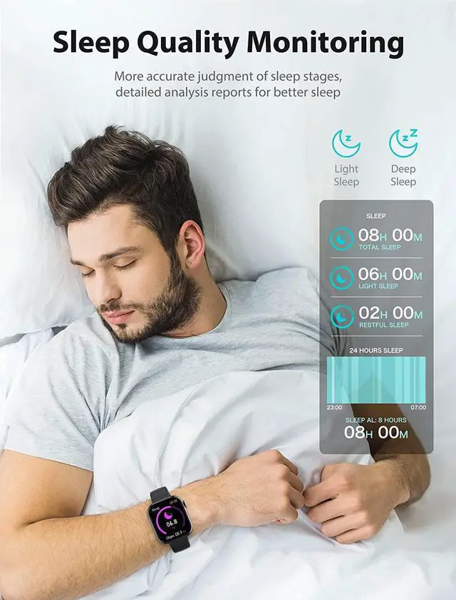 Alt view image 6 of 7 - 1.91'' Smart Watch for Men Women, Answer/Make Call, 50+ Sports Modes, Fitness Tracker with SpO2/Heart Rate/Sleep Monitor, Voice Assistant, Smartwatch for iPhone iOS Android, Step Calorie and More