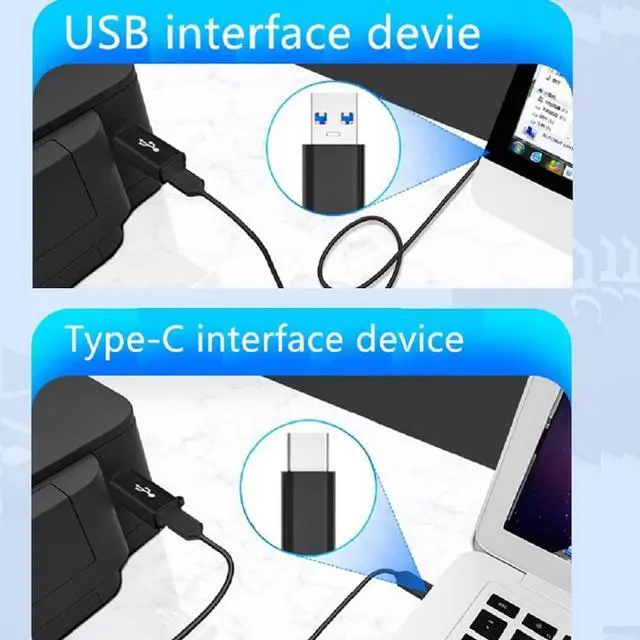 Alt view image 5 of 7 - [3 PACK] USB C to B Adapter, USB C Female  to MIDI Male Converter, Compatible with MIDI,Printers, Chromebook Pixel, Electric Piano, Synthesizers and Devices /Laptops with Type-c Port., black