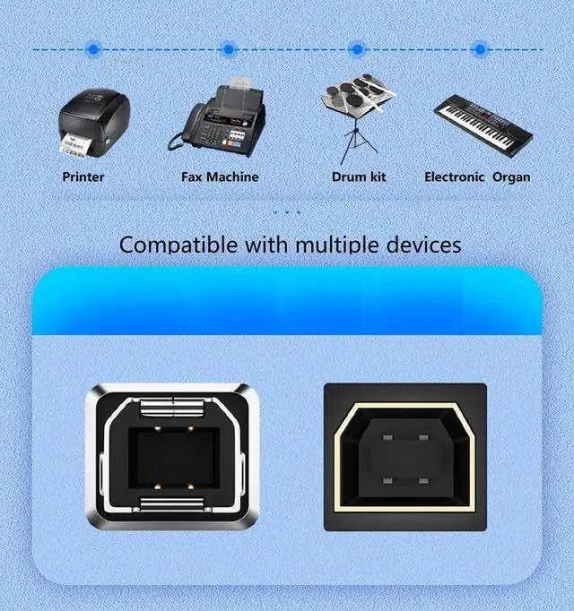 Alt view image 6 of 7 - [3 PACK] USB C to B Adapter, USB C Female  to MIDI Male Converter, Compatible with MIDI,Printers, Chromebook Pixel, Electric Piano, Synthesizers and Devices /Laptops with Type-c Port., black