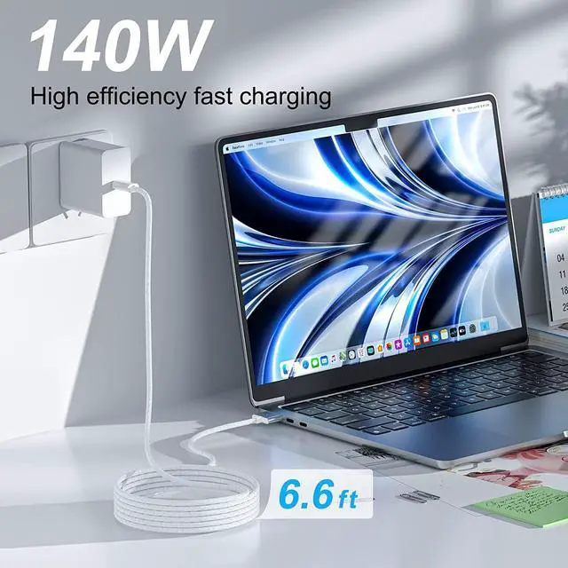 Alt view image 4 of 7 - USB C to Magnetic 3 Cable [2M,140W Fast Charging] Magnet 3 Charger Cord Compatible with MacBook Air (M2, 2022) and MacBook Pro (14-inch, M2, 2023) (16-inch, M2, 2023) (14-inch, 2021) (16-inch, 2021)