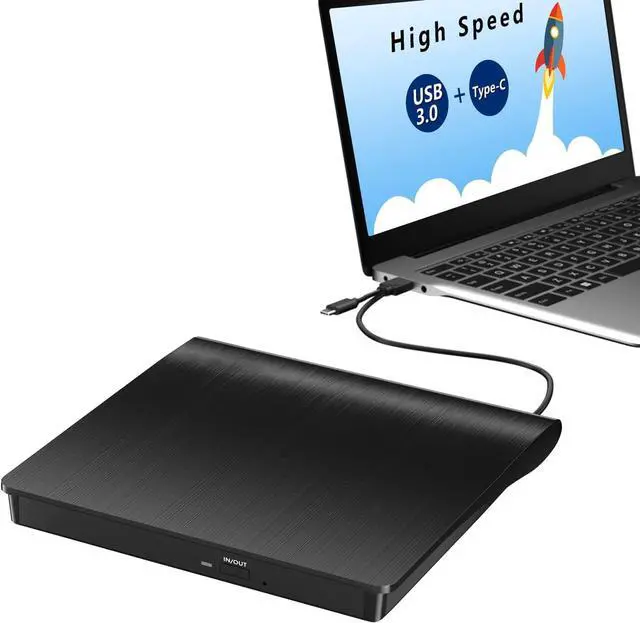 Main image of Disk Duplicator External CD DVD Drive, USB 3.0 Type C Portable CD DVD +/-RW Optical Drive Player DVD/CD ROM Burner Reader Writer Compatible with Laptop Desktop PC Windows Linux MacOS