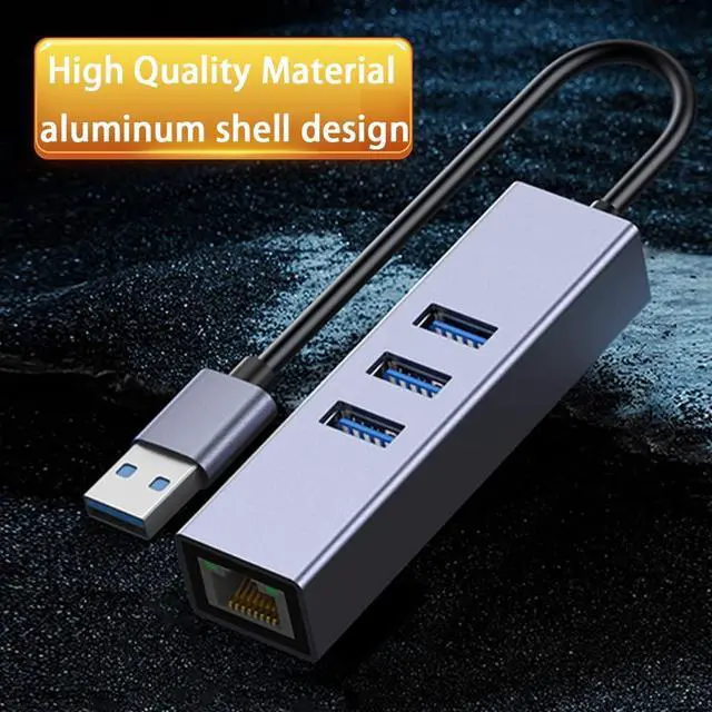 Alt view image 6 of 7 - USB 3.0 to Gigabit Ethernet Adapter, 3-Port USB 3.0 Hub with RJ45 10/100/1000Mbps Ethernet Adapter USB Network Adapter Compatible with MacBook, Surface,Notebook PC with Windows, XP, Vista, Mac/Linux