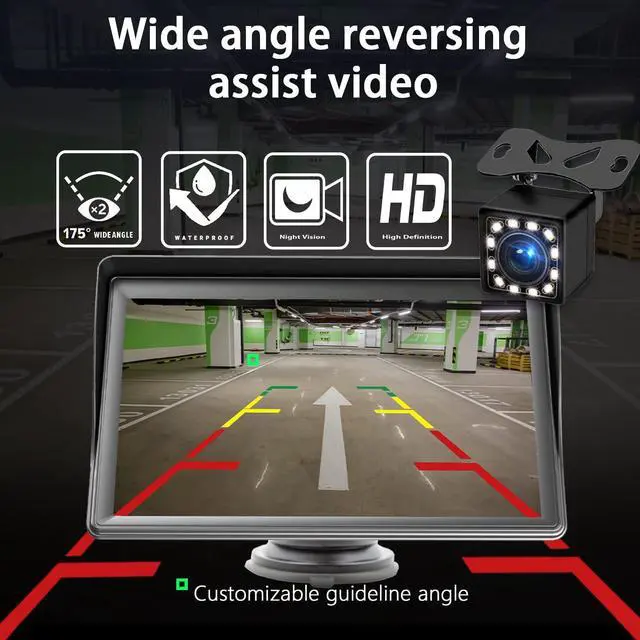 Alt view image 5 of 7 - Portable Dash Mount A-p-p-l-e Carplay Display Screen, Wireless Car Play, GPS Navigatin,Bluetooth 5.0 Car Stereo Car Radio 7'' Touch Screen, Night Vision Backup Camera, FM Radio, USB/TF