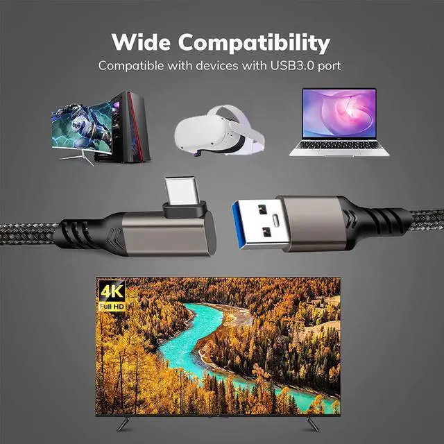 Alt view image 5 of 7 - 16FT USB A to C Cable Compatible for Oculus Quest 2 Link Cable 16FT, VR Headset Cable for Oculus Quest 2 / Quest 1, USB 3.0 to USB C USB3.2 Gen1 High Speed Data Transfer Charging Cord for Gaming PC