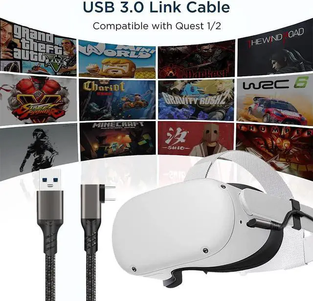 Alt view image 6 of 7 - 16FT USB A to C Cable Compatible for Oculus Quest 2 Link Cable 16FT, VR Headset Cable for Oculus Quest 2 / Quest 1, USB 3.0 to USB C USB3.2 Gen1 High Speed Data Transfer Charging Cord for Gaming PC