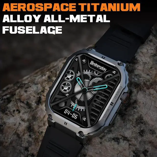 Alt view image 3 of 7 - Smart Watch, 1.96-inch AMOLED Display, 70+ Days Battery Life, 100+ Sports Modes Rugged Military Smartwatch for Android iPhone(Call Receive/Dial), IP68 Waterproof Fitness Tracker Heart Rate Monitor