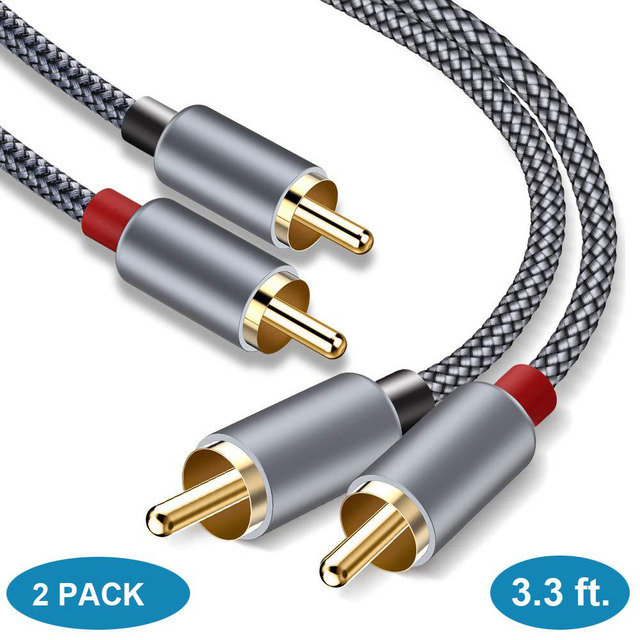 OFC Shielded AUX 3.5mm To 2 RCA Audio Cable – Twin Phono Stereo Lead – 0.5m To 5m