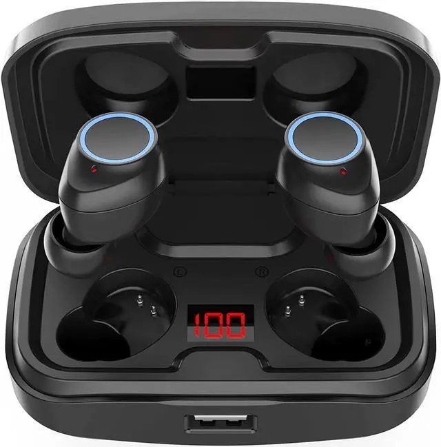 Main image of Bluetooth Headphones, True Wireless Earbuds 120Hrs Playtime with Stereo Sound, Noise Cancelling Earphones Built in Mic, IPX7 Sweatproof Ear Buds for i-Phone and Android Smartphones