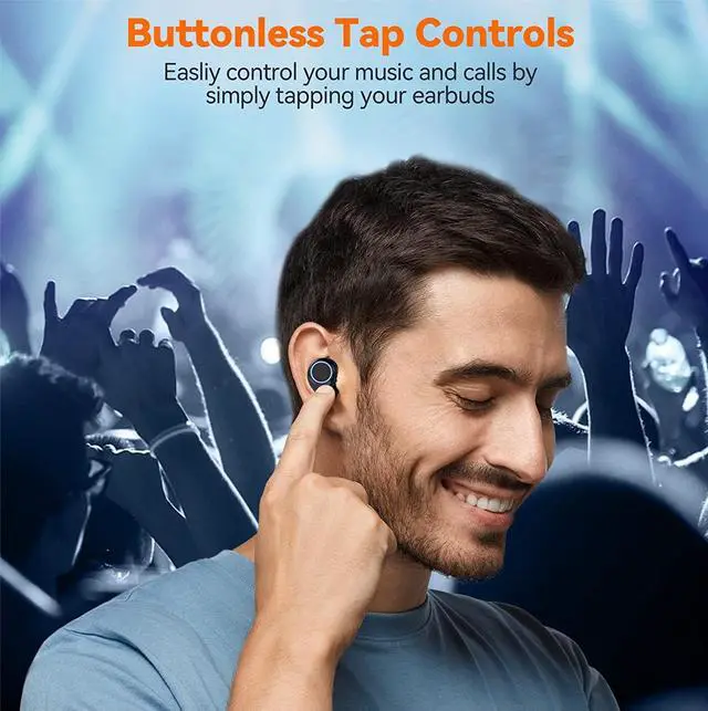 Alt view image 6 of 7 - Bluetooth Headphones, True Wireless Earbuds 120Hrs Playtime with Stereo Sound, Noise Cancelling Earphones Built in Mic, IPX7 Sweatproof Ear Buds for i-Phone and Android Smartphones