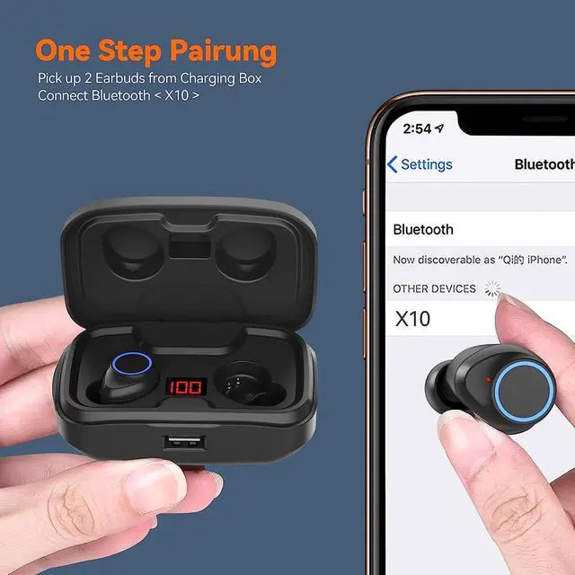 Alt view image 7 of 7 - Bluetooth Headphones, True Wireless Earbuds 120Hrs Playtime with Stereo Sound, Noise Cancelling Earphones Built in Mic, IPX7 Sweatproof Ear Buds for i-Phone and Android Smartphones