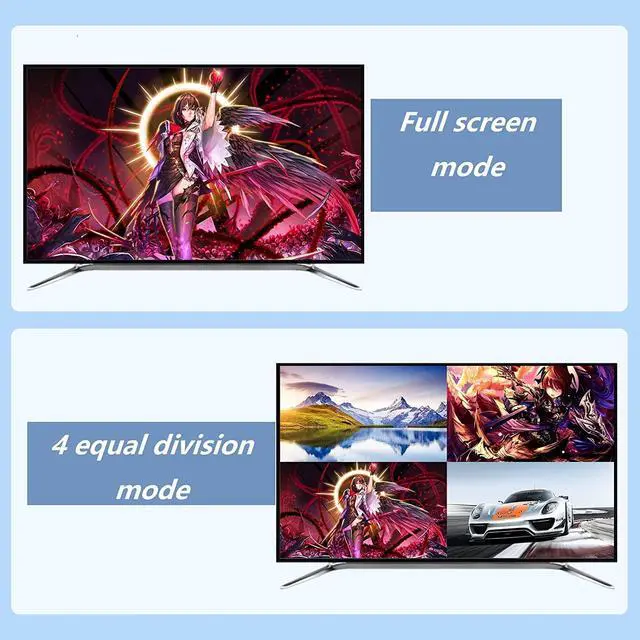 Alt view image 5 of 7 - HDMI 4×2 Multi-Screen Seamless Switch, HDMI KVM Switch 4-Port synchronizer, 4 in 2 Out HDMI Splitter TTL and Remote Control,Support 4K @ 30Hz 1080P for PS4/PC/Security Camera Screen Divider