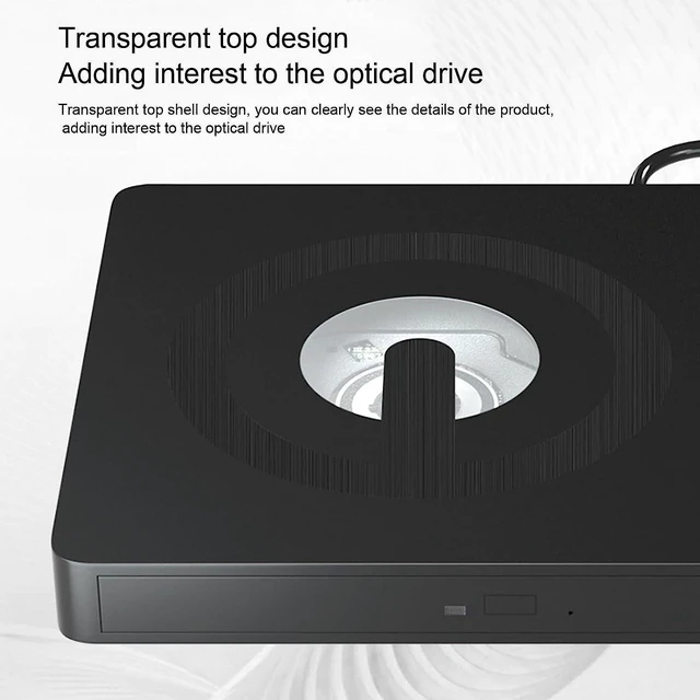 Alt view image 4 of 7 - External CD/DVD Drive for Laptop, Type-C & USB 3.0 Portable DVD Player for Laptop, Mute External CD DVD Burner, RW Drive Optical Readers Compatible with Desktop PC Mac Linux Mac Windows (Black)