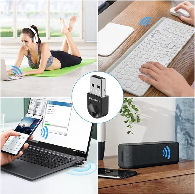 Alt view image 7 of 7 - Bluetooth Adapter for PC 5.1, Bluetooth 5.1 Dongle Adapter for Windows 11/10/8.1 Driver-Free, USB Bluetooth Adapter Plug&Play for Desktop,Laptop,Keyboard,Mouse,Headset,Speaker,Printer