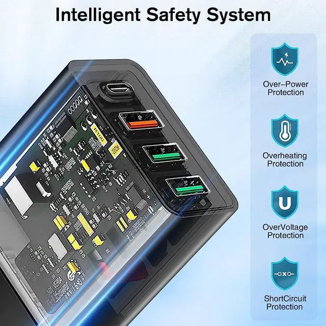 Alt view image 4 of 7 - 35W Total USB C Fast Charger Wall Charger Block, 2-Pack 4 Port Power Delivery Fast Type C & USB A QC 3.0 Charging Block Plug Adapter Compatible for i-Phone 14/13/12/11/X/8 Android Smartphones etc.