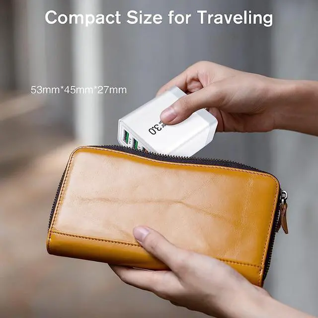 Alt view image 6 of 7 - 35W Total USB C Fast Charger Wall Charger Block, 2-Pack 4 Port Power Delivery Fast Type C & USB A QC 3.0 Charging Block Plug Adapter Compatible for i-Phone 14/13/12/11/X/8 Android Smartphones etc.