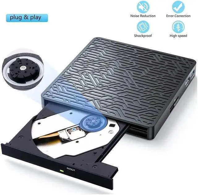 Alt view image 3 of 7 - [5-in-1] Multifunction External CD/DVD Drive, USB 3.0 Type-C Portable CD DVD Writer With SD/TF & USB Slots Optical Drive External CD DVD Drive Burner for Windows 7/8/10/XP/Mac OS/Linux
