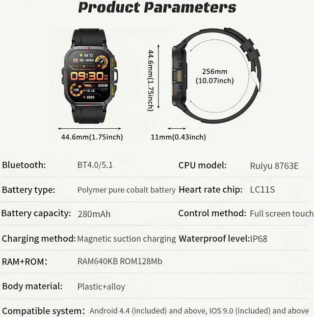 Alt view image 6 of 7 - Sport Smart Watch for Men Women Bluetooth Call (Answer/Dial Calls) One-Key Connection Blood Oxygen IP68 100+ Sport Modes Rugged Tactical Outdoor Smart Watches Fitness Tracker for IOS Android Phones