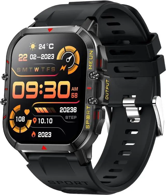 Main image of Sport Smart Watch for Men Women Bluetooth Call (Answer/Dial Calls) One-Key Connection Blood Oxygen IP68 100+ Sport Modes Rugged Tactical Outdoor Smart Watches Fitness Tracker for IOS Android Phones