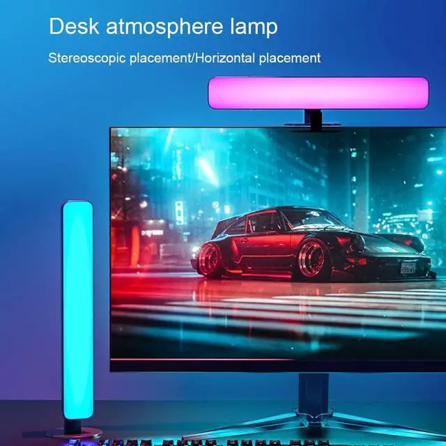 Alt view image 2 of 7 - Smart LED Light Bar, RGB Smart LED Lamp with Multiple Lighting Effects, LED TV Backlight, Mood Light, Gaming Lights, Ambient Lighting, Smart Flow Light Bar for PC, TV, Room (with 24 keys Remote)