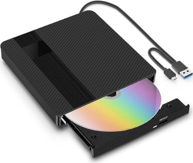 Portable External CD DVD Drive, CD/DVD +/-RW Drive, USB 3.0 Type-C