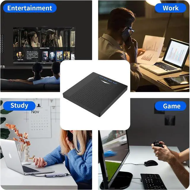 Alt view image 5 of 7 - [7 in 1] Multifunction External CD/DVD Drive for Laptop, USB 3.0 & Type C DVD Player CD ROM 
 Portable CD/DVD Burner, External DVD Drive Compatible with Laptop Desktop PC Windows 11/10/8/7 Linux MacOS