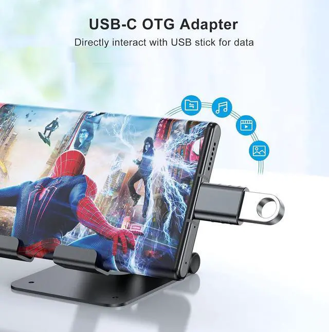 Alt view image 4 of 7 - USB 3.2 to USB C Adapter, USB Type C Male to USB 3.0 Female Adapter (4 Pack), 10Gbps Thunderbolt 4/3 to USB OTG Converter for M-a-c-Bo-ok Pro/Air, i-P-ad, i-M-a-c, Galaxy S23 S22 (Gray + Black)