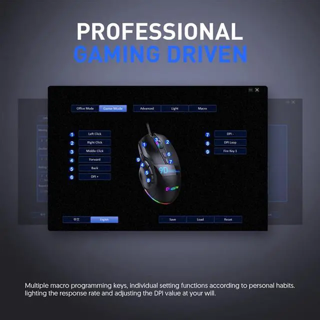 Alt view image 5 of 7 - USB Wired Gaming Mouse, Laptop Gaming Mice with Thumb Rest, RGB LED Light 6-Level-Adjustable DPI Programmable Gaming Mouse with Side Buttons, Ergonomic Computer Mouse for PC Laptop