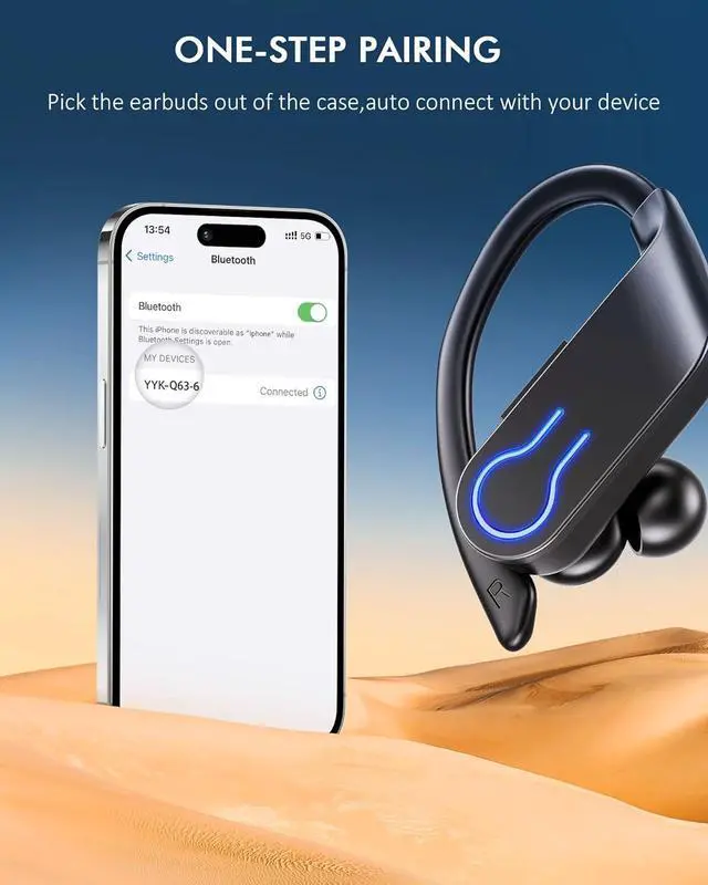 Alt view image 4 of 6 - Wireless Bluetooth Earbuds 120H Playtime Bluetooth 5.3 True Wireless Ear Buds for Sports, Hi-fi Stereo Earphones with LED Display Charging Case, Headphones for Running/Workout