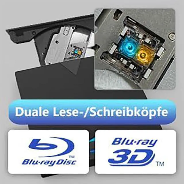 Alt view image 4 of 7 - External Blu ray Drive, [7-in-1] External CD/DVD Drive, USB 3.0 Type-C 3D Blu RAL Drive, DVD/BD Player Read/Write Portable Blu-ray Drive for Laptop Windows MacBook Desktop PC