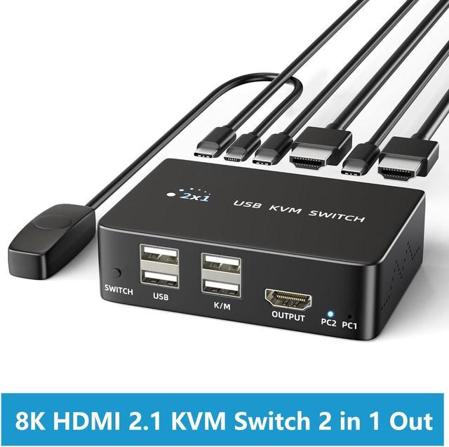 8k hdmi 2.1 kvm switch 2x1