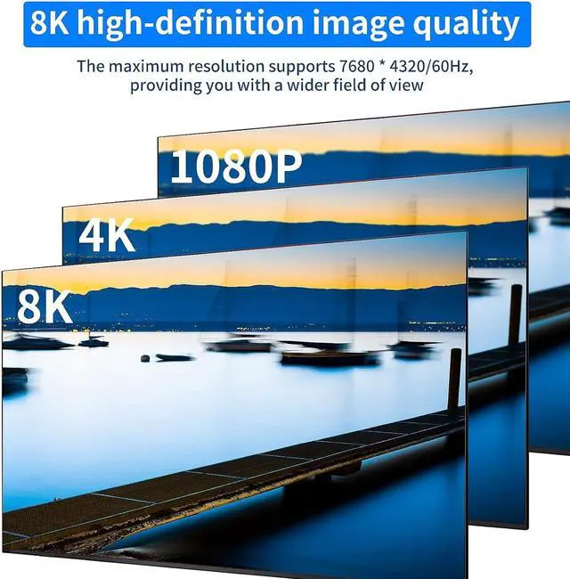 Alt view image 7 of 7 - 8K HDMI + Displayport Dual Monitor KVM Switch 2 in 2 Out for 2 Monitors 2 Computers, 2 Port HDMI2.1 + DP1.4 KVM Switcher PC Extended Display for 2 PCs Share 4 USB 3.0 Devices Support 4K@120hz 8K@60hz