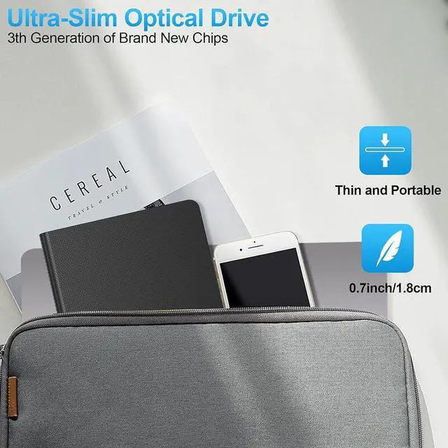 Alt view image 7 of 7 - External CD DVD Drive for Laptop, [7 in 1] USB 3.0 & Type C CD Burner External DVD Drive Portable DVD Player with 4 USB and TF/SD Slots,Slim External CD Drive Compatible with Windows Linux MacOS