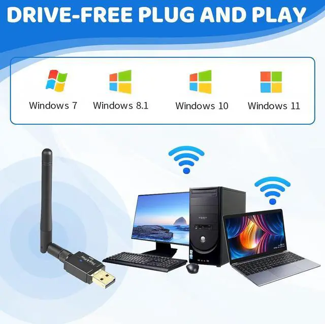 Alt view image 6 of 7 - USB Bluetooth 5.3 Adapter for PC Desktop Laptop Computer Long Range 328ft/100M Low Latency EDR Receiver USB Dongle for Keyboard Mouse Printer Headset Support Windows 11/10/8.1 Plug and Play