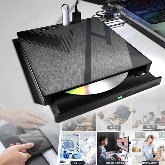 Alt view image 6 of 7 - 7-in-1 External CD DVD Drive, USB 3.0 Type C Optical External DVD Drive Burner with SD/TF Solt & 2 USB C & 2 USB 3.0, Portable RW Burner, External DVD Drive Compatible with Windows XP/7/8/10/11 MacOS