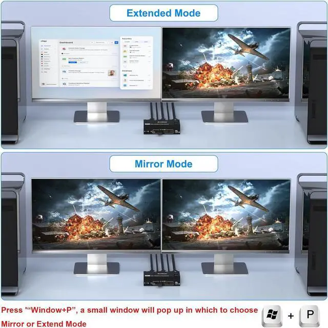 Alt view image 3 of 7 - AUTYUE Dual Monitor USB 3.0 HDMI KVM Switch 8K@60Hz/4K@120Hz, 2 in 2 Out HDMI2.1 KVM Switch for 2 Computer Share 2 Monitors and 3 USB 3.0 + 1 USB C Devices, Wired Remote and USB Cables Included