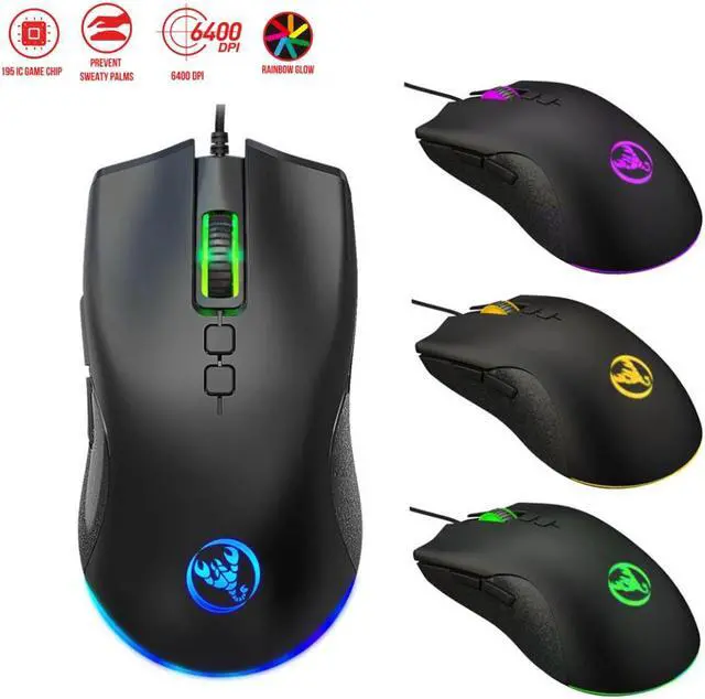 Main image of AUTYUE Wired USB Gaming Mouse, PC Gaming Mice USB Computer Mouse with LED Backlits, High - Precision Adjustable 6400 DPI, 7 Programmable Buttons, Ergonomic Gamer Mouse for Windows PC Mac Laptop