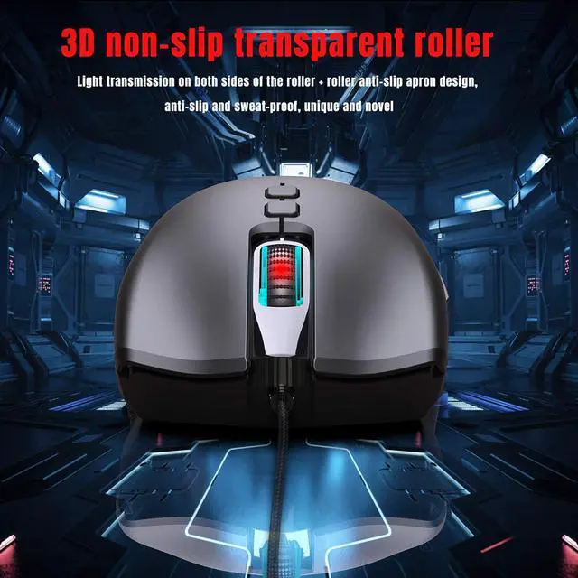 Alt view image 4 of 7 - AUTYUE Wired USB Gaming Mouse, PC Gaming Mice USB Computer Mouse with LED Backlits, High - Precision Adjustable 6400 DPI, 7 Programmable Buttons, Ergonomic Gamer Mouse for Windows PC Mac Laptop