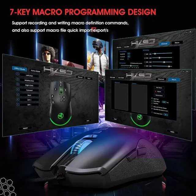 Alt view image 7 of 7 - AUTYUE Wired USB Gaming Mouse, PC Gaming Mice USB Computer Mouse with LED Backlits, High - Precision Adjustable 6400 DPI, 7 Programmable Buttons, Ergonomic Gamer Mouse for Windows PC Mac Laptop